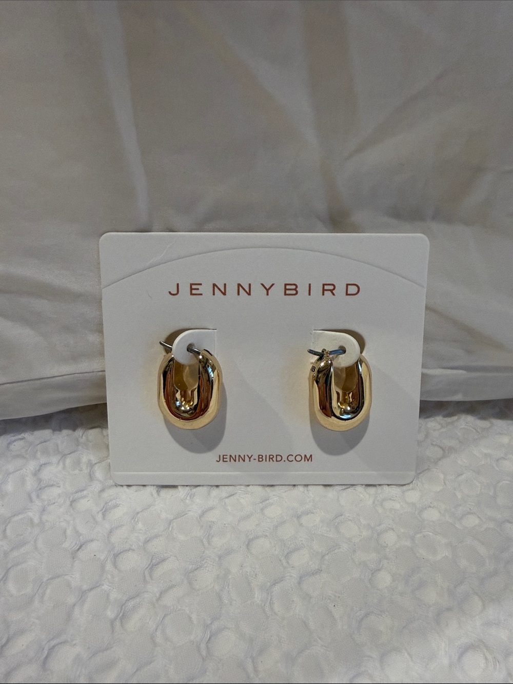 Jenny Bird Puffy U Link Chunky Gold Mini Huggie Earrings
